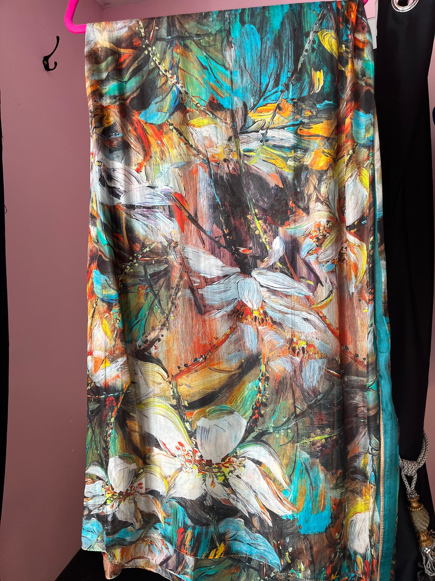 Multi Floral Silk Scarf