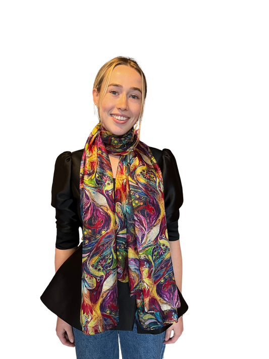 Multi Swirl Silk Scarf