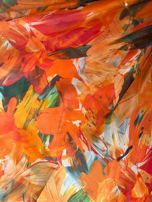 Orange Multi Floral Scarf