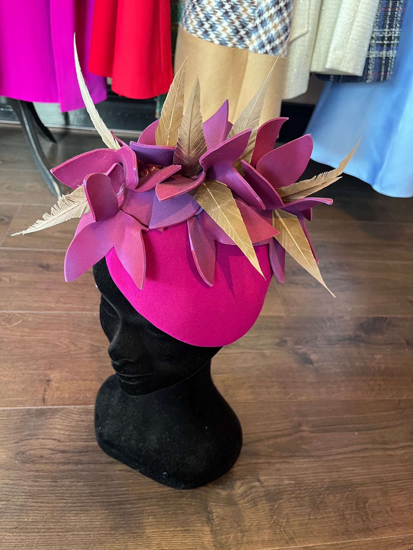 Magenta flower headpiece