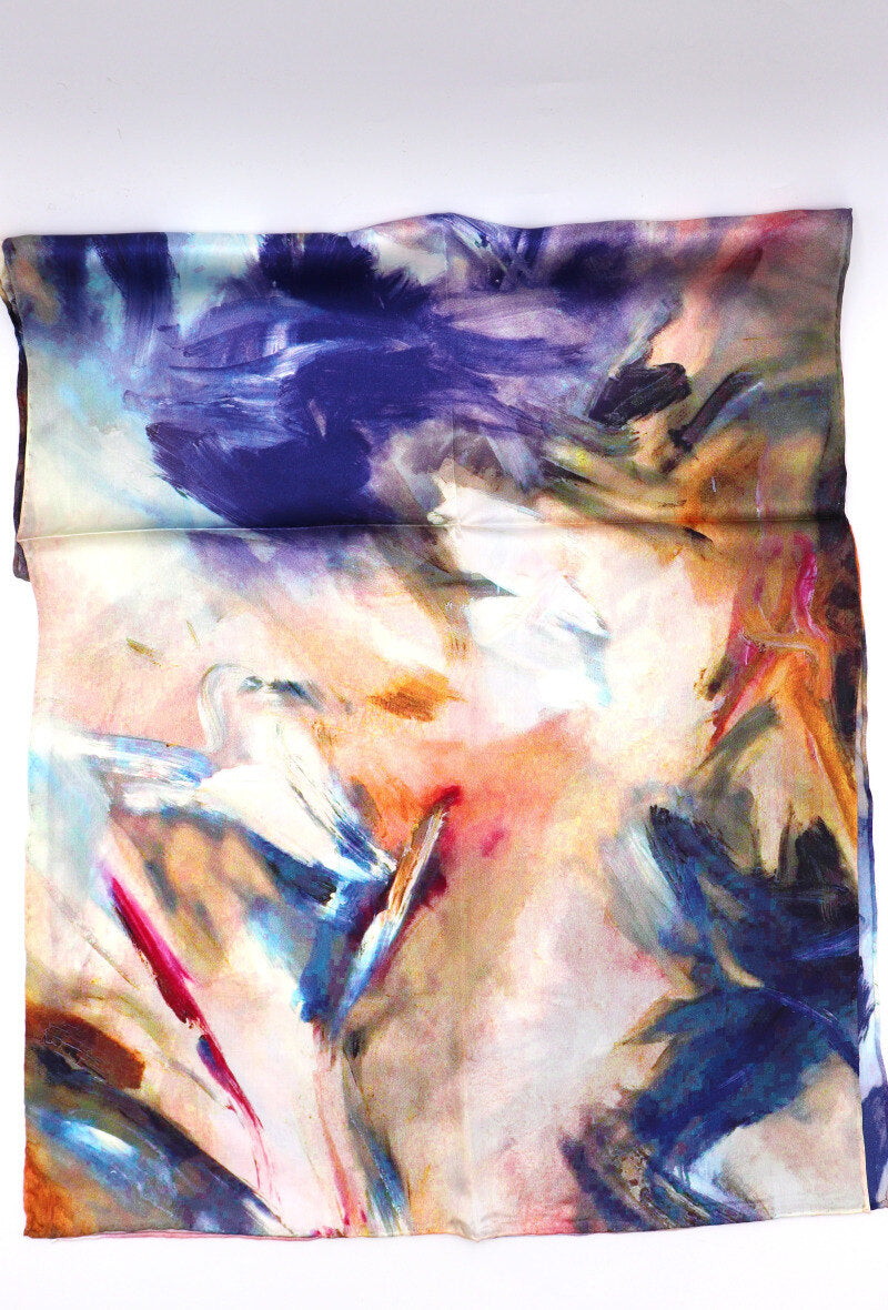 Colourful Swirl Print Silk