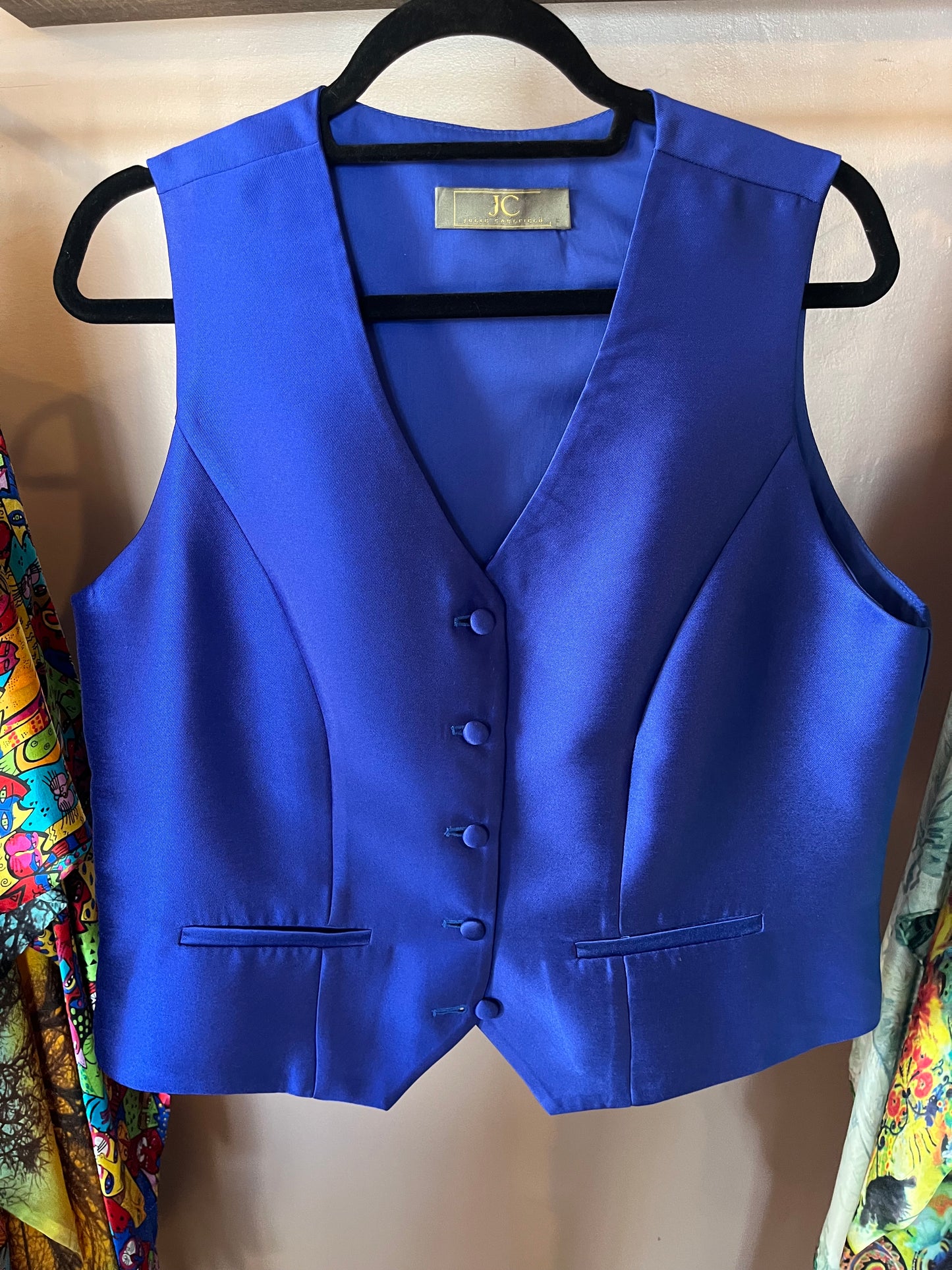 Blue Bamboo Silk Waistcoat Sample