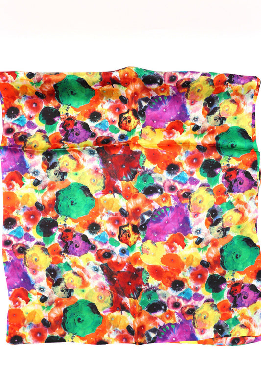 Double-Layered Floral Print Silk