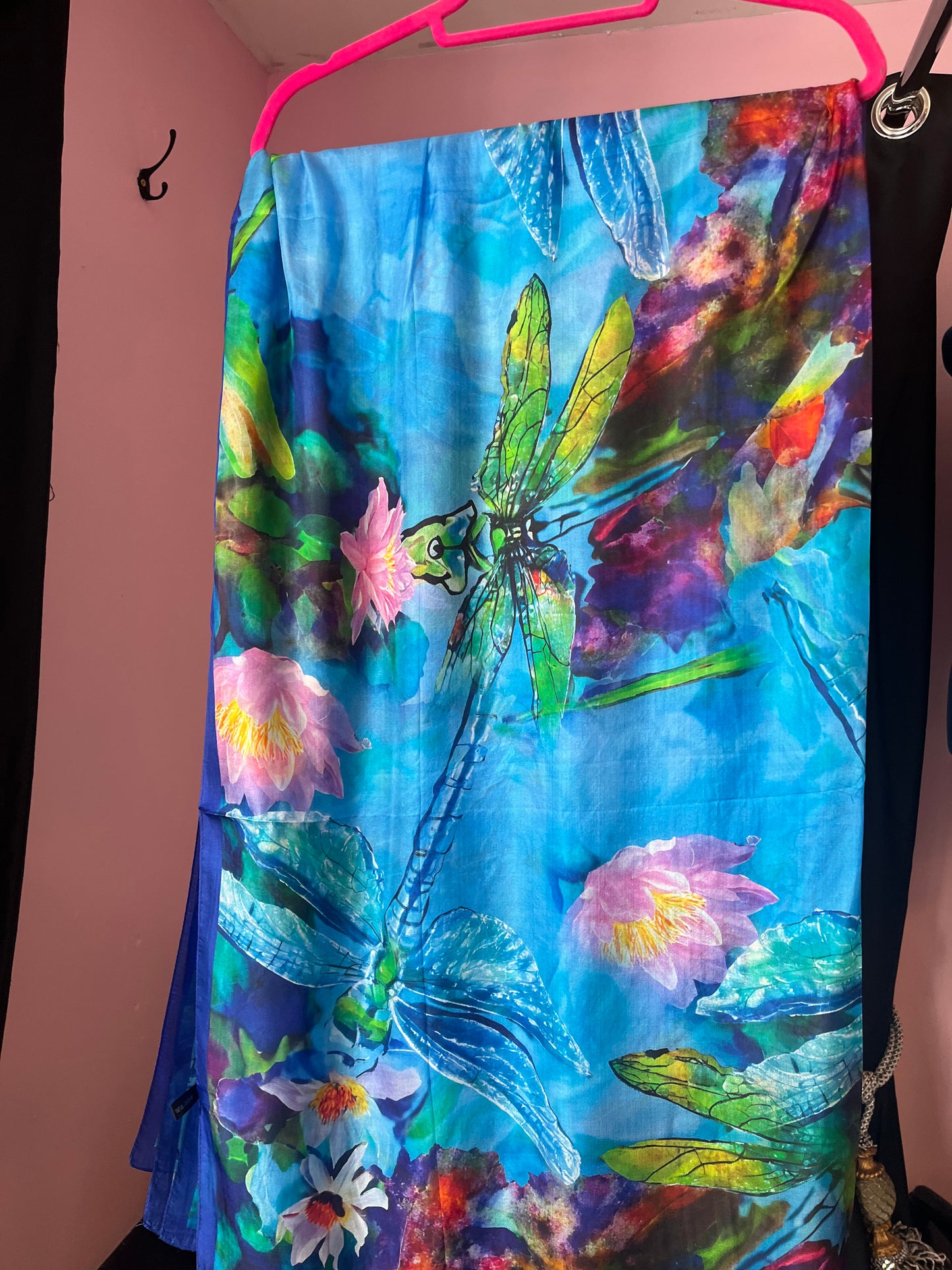 Blue Multi Floral Silk Scarf