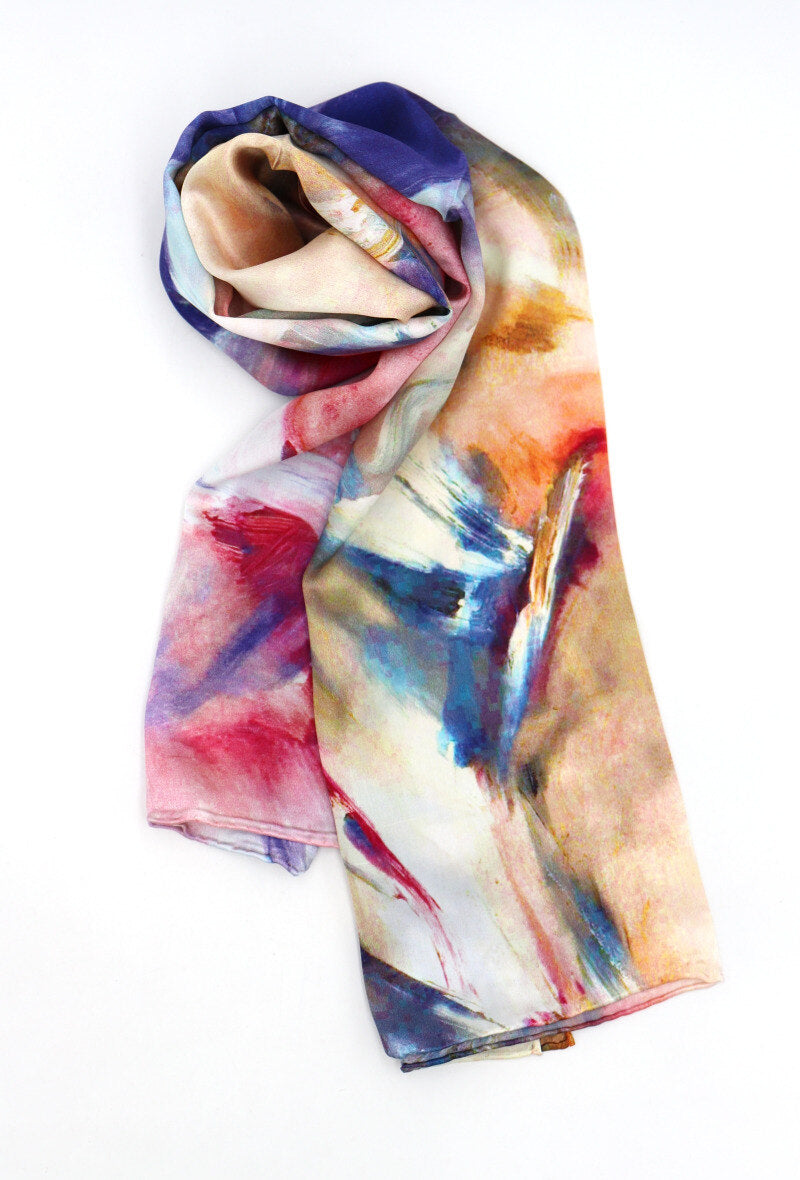 Colourful Swirl Print Silk
