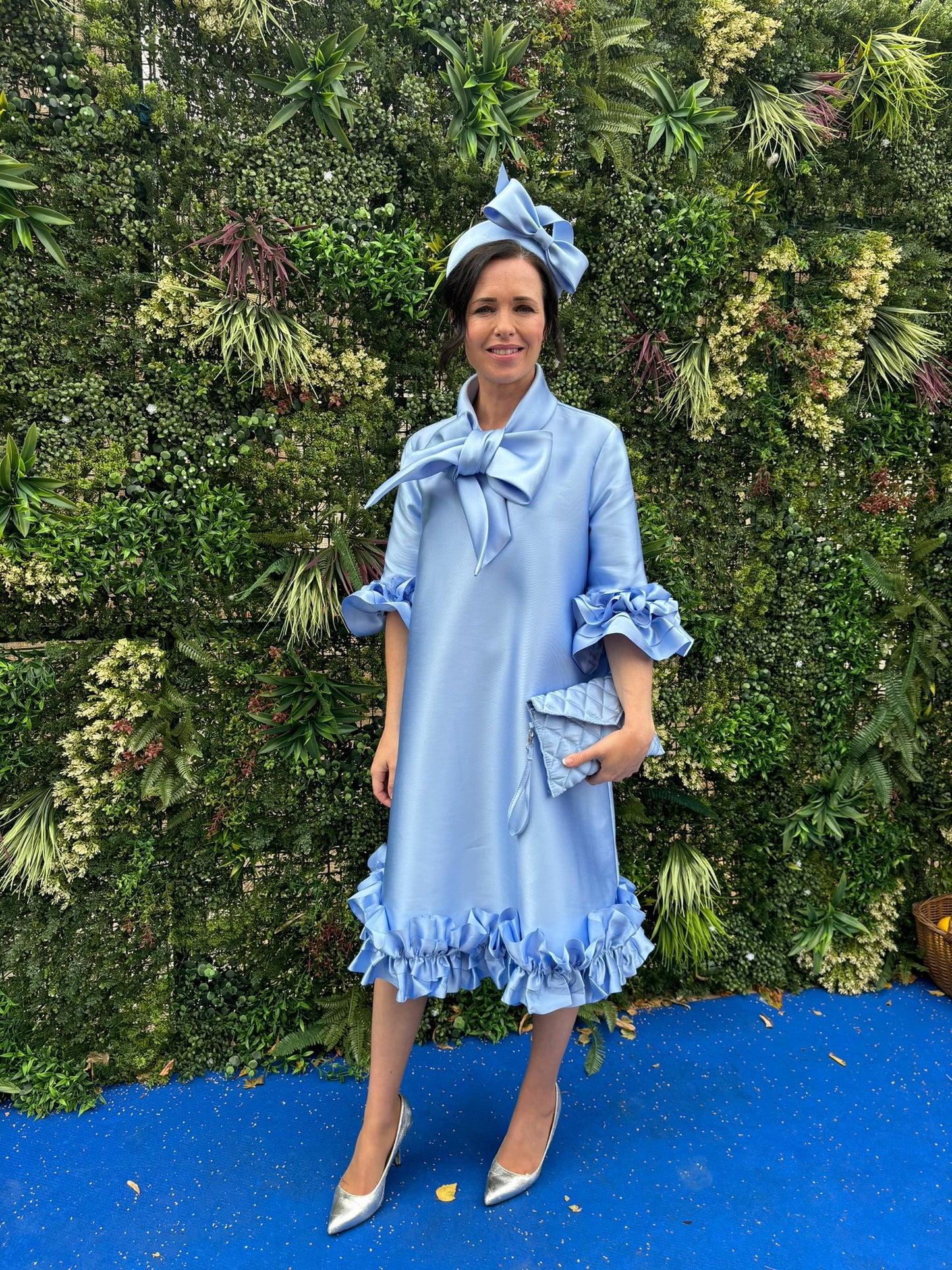 Blue Bamboo Silk Dress Sample