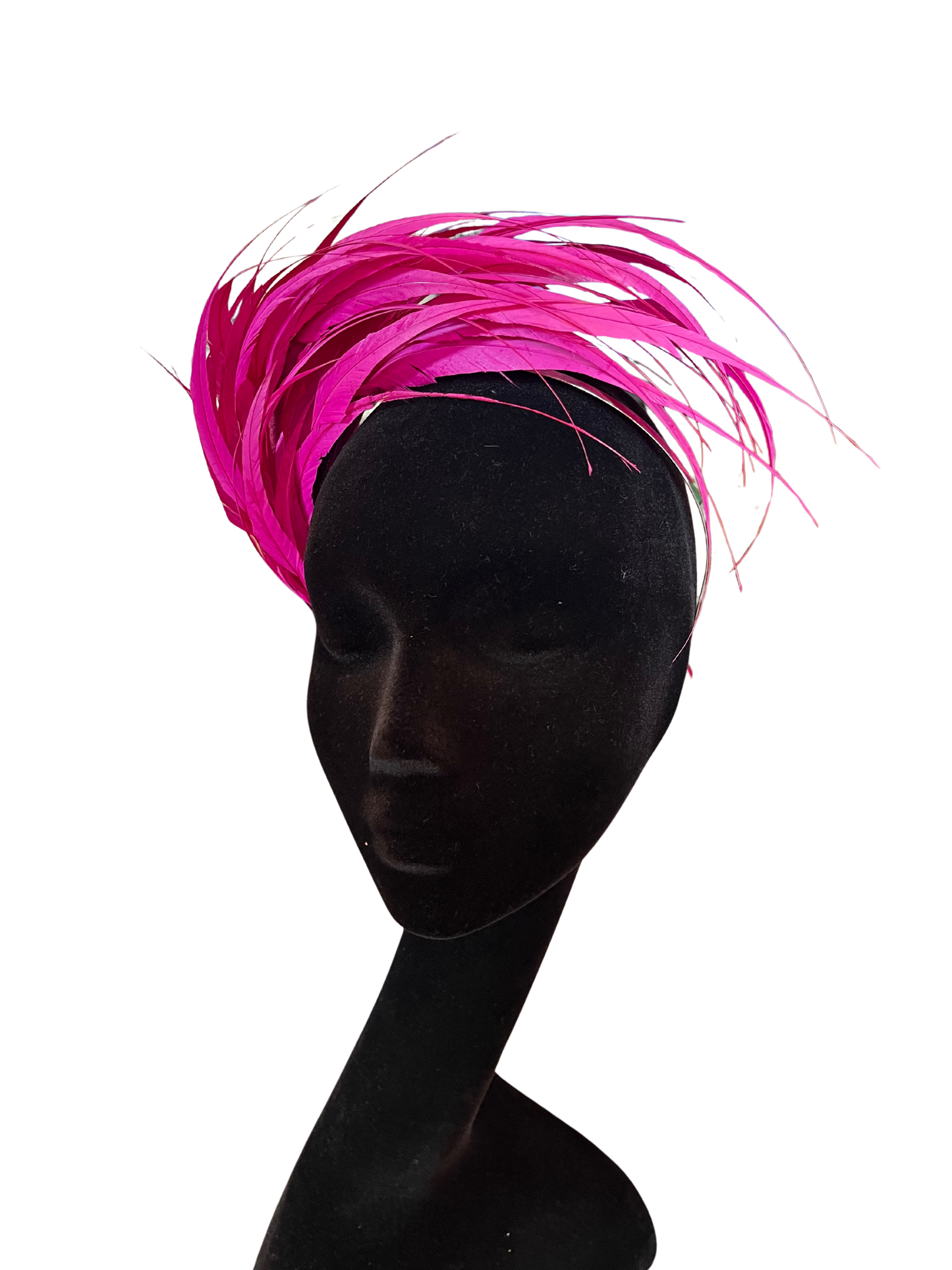 Pink Feather Headpiece with Silver Band