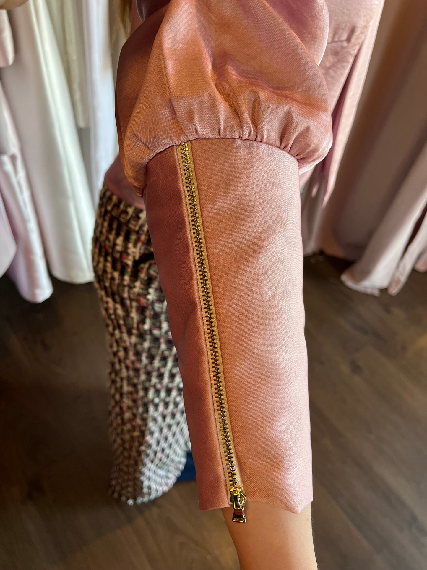 Pink Silk Bow Blouse