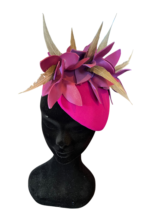 Magenta flower headpiece
