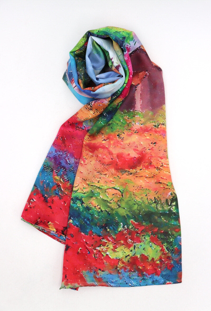 Multi Scenic Silk Scarf