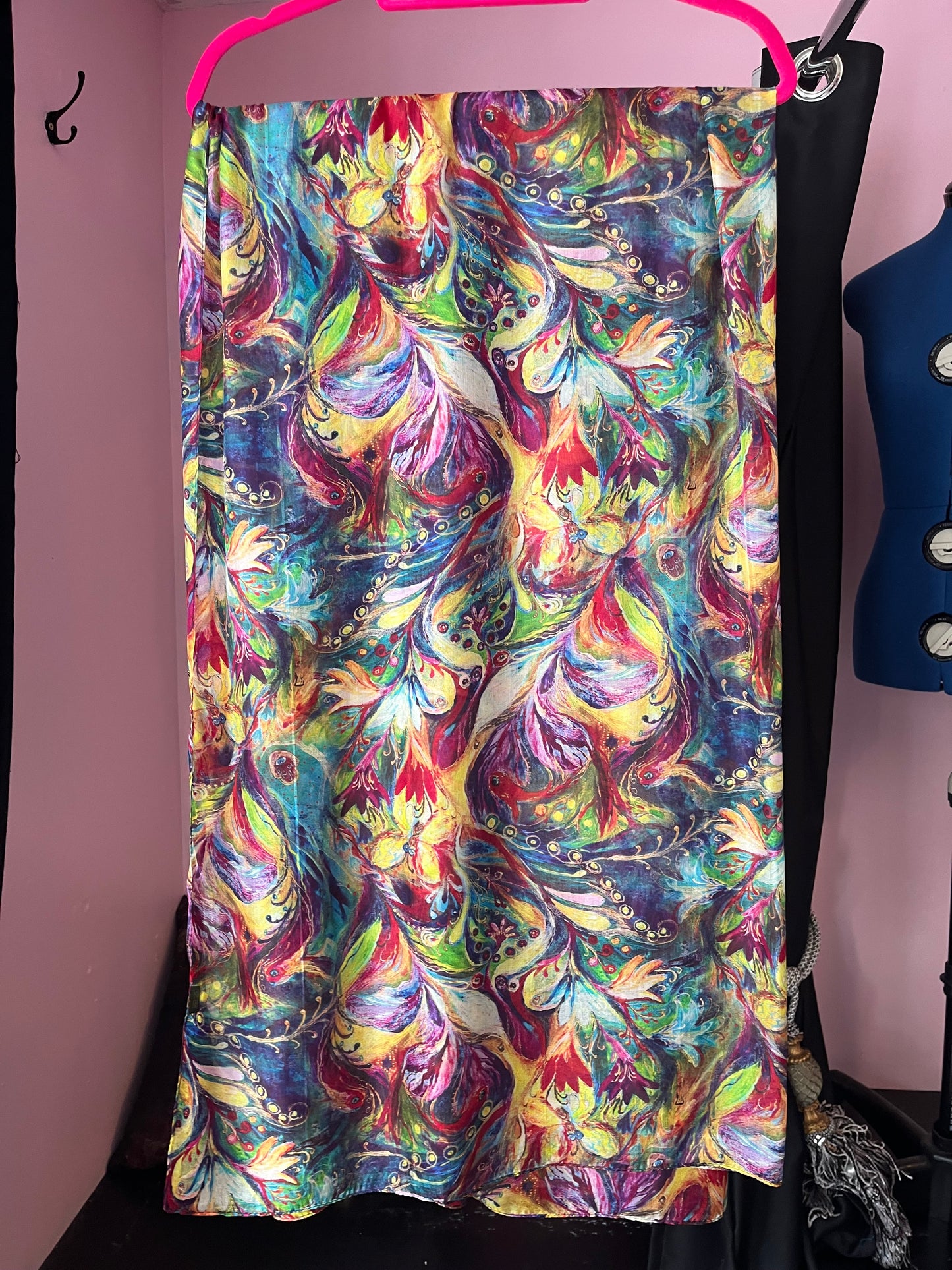 Multi Swirl Silk Scarf