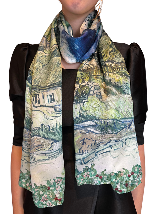 Blue Landscape Silk Scarf