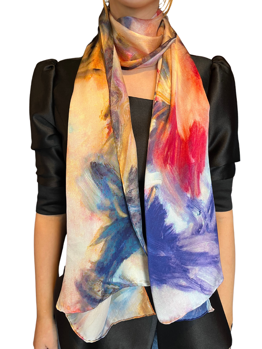 Colourful Swirl Print Silk