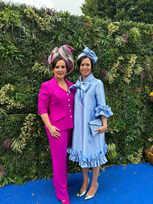 Blue Bamboo Silk Dress Sample