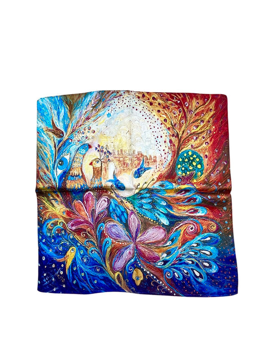 Abstract Bird Square Silk Scarf
