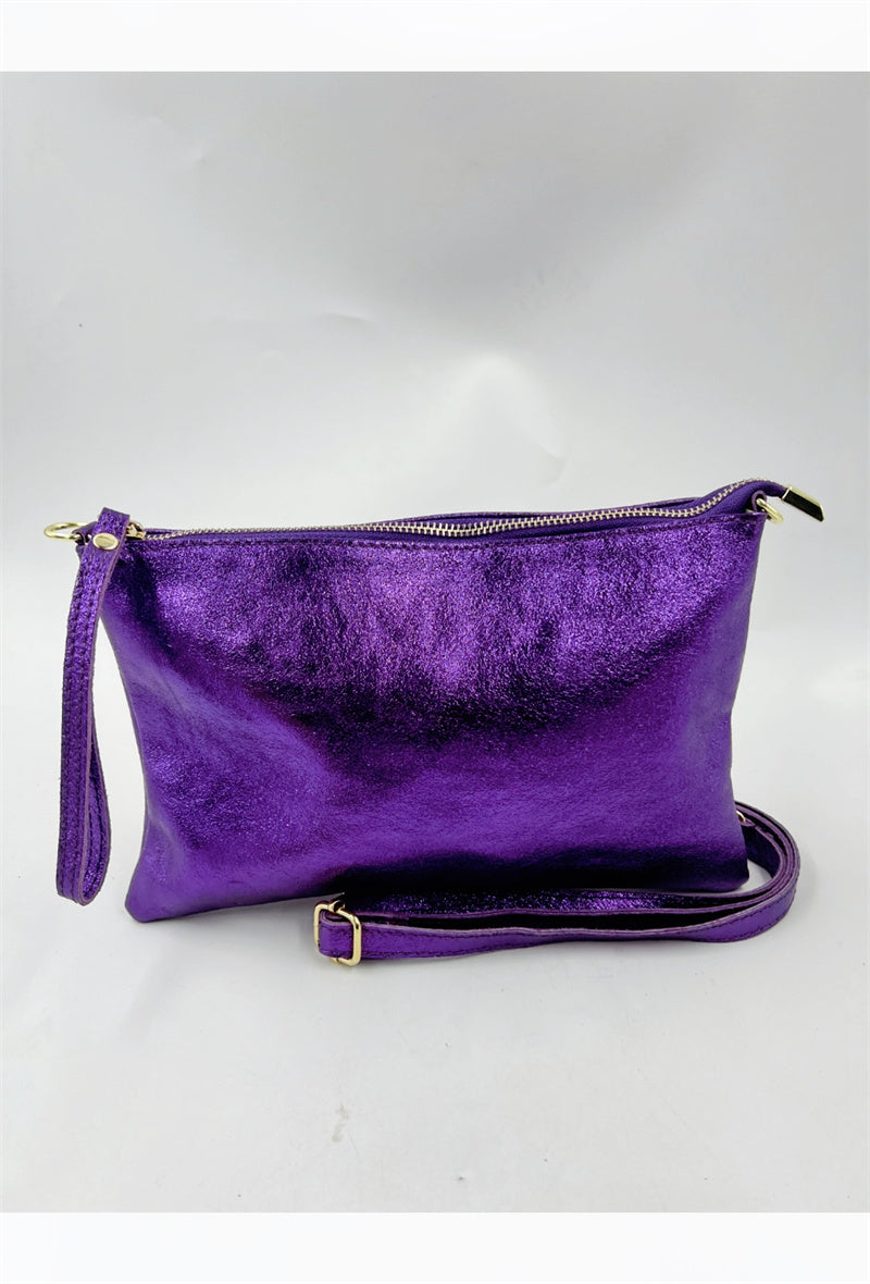 Leather clutch bag