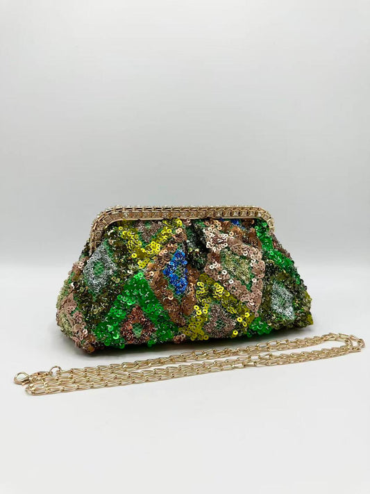Green Soft Sequin Bag