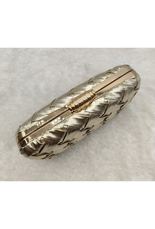 Gold Woven Clutch