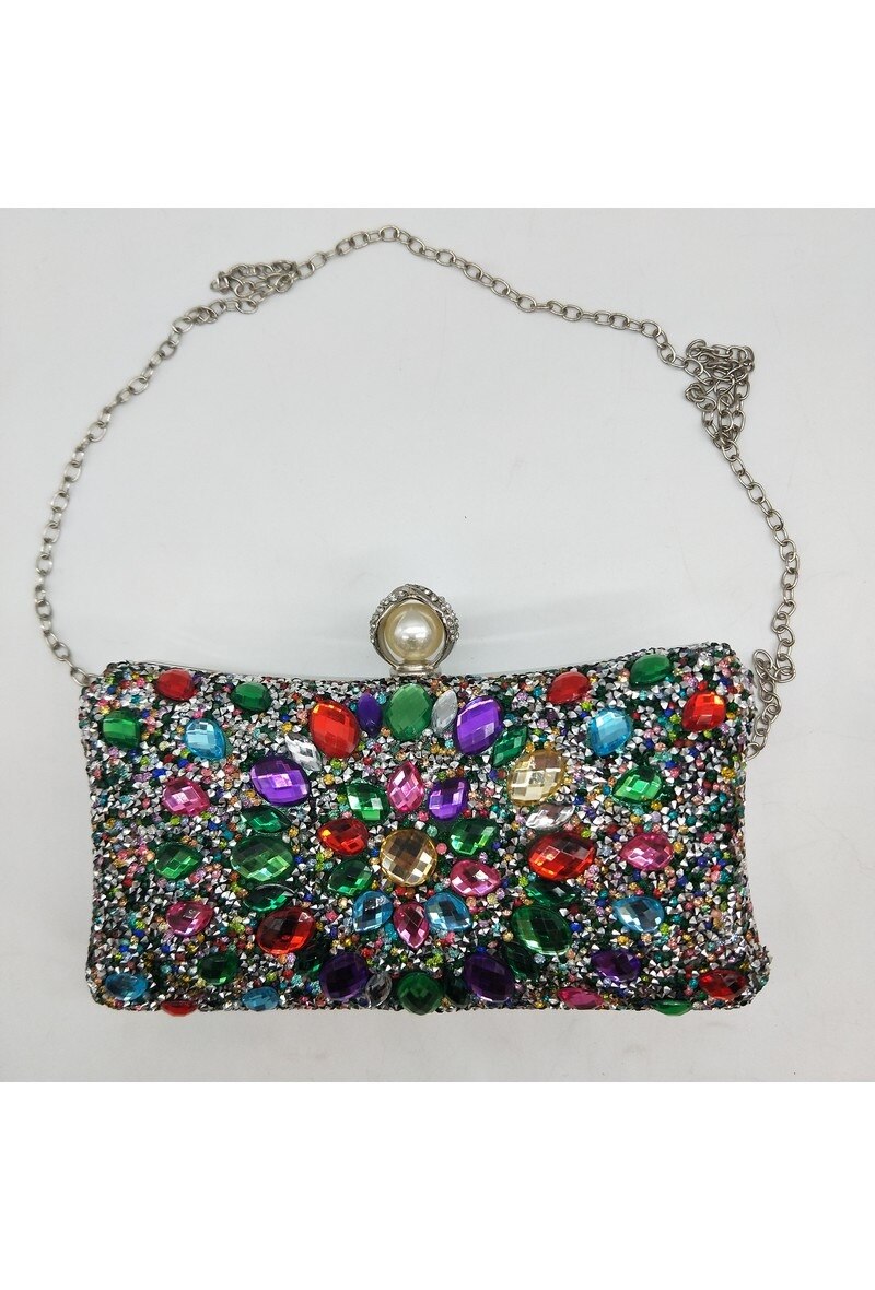Multi Embellished Clutch Bag