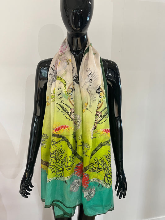 Green Nature Print Scarf