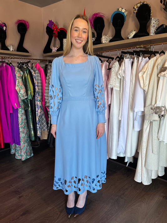 Laser Cut Baby Blue Sample Dress