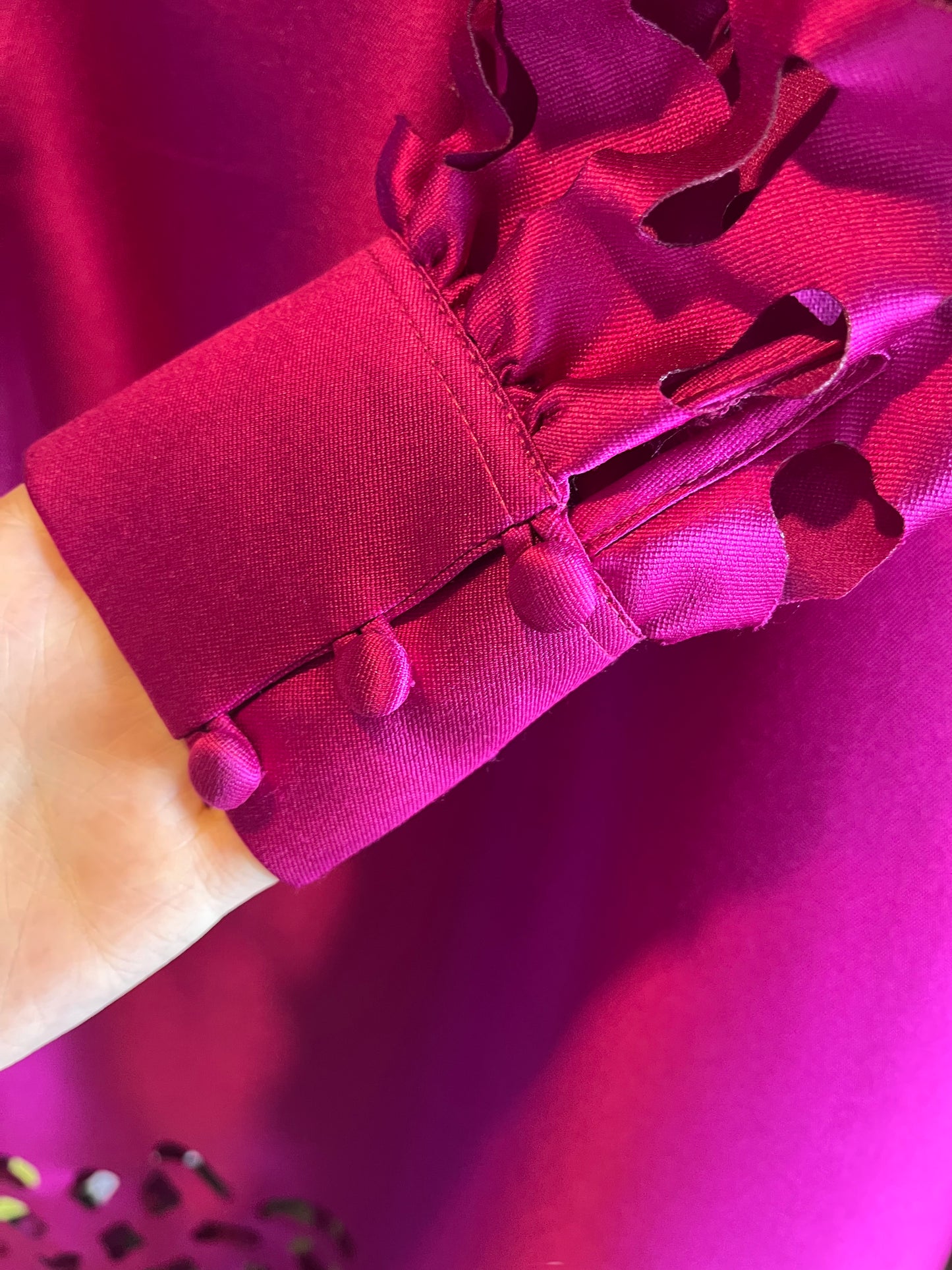 Pink Bamboo Silk Laser Cut Dress
