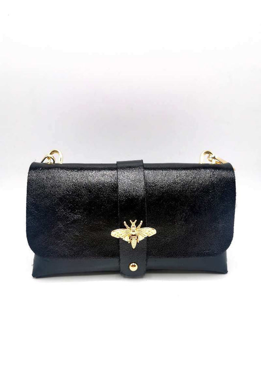 Metallic Leather Wasp Bag