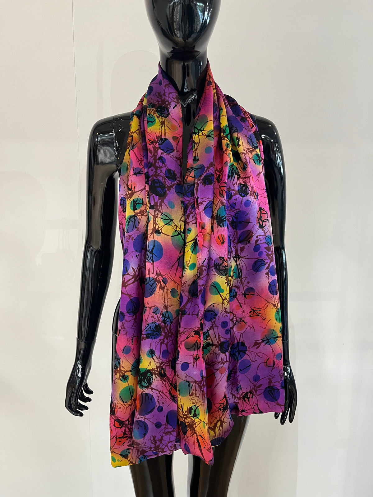 Purple Multi Circle Silk Scarf