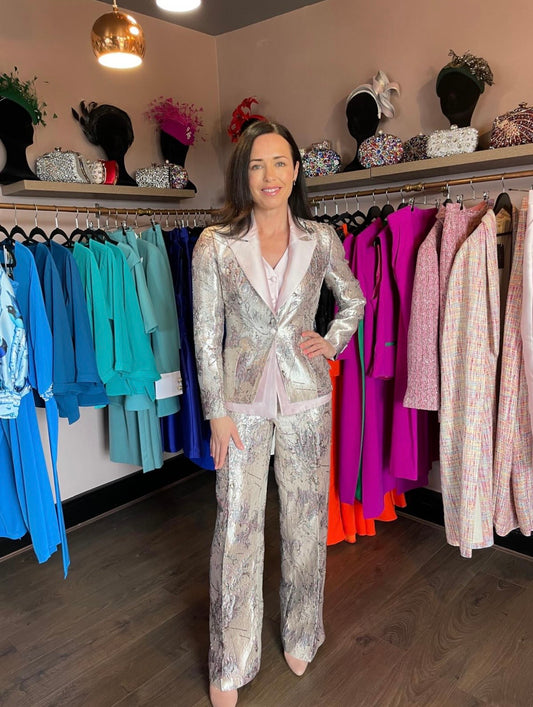 Silver Brocade Suit