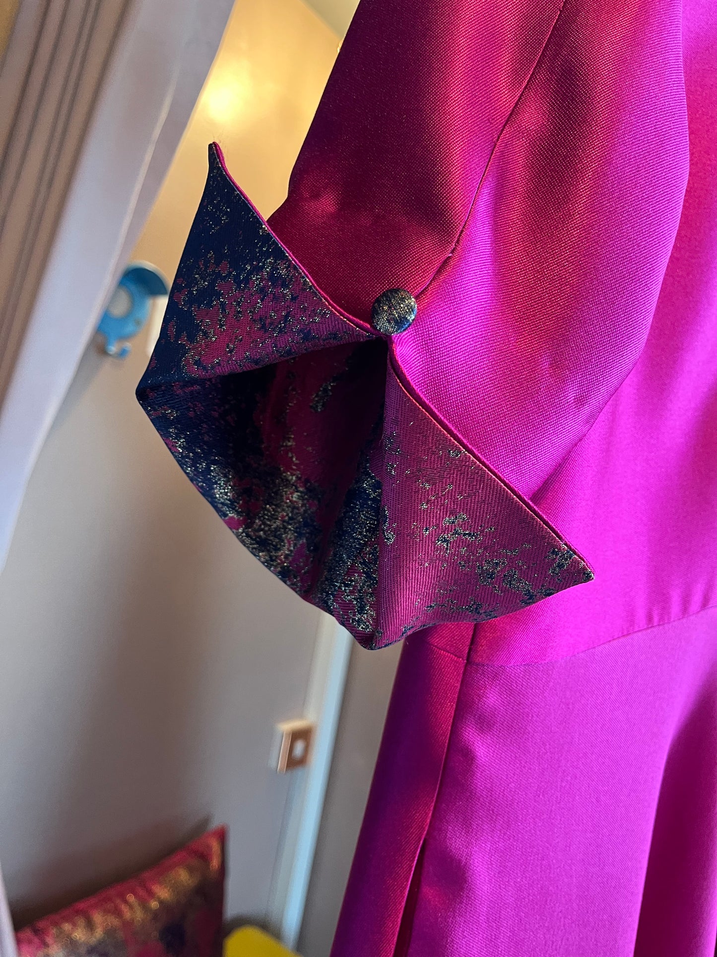 Pink Bamboo Silk Dress with Brocade
