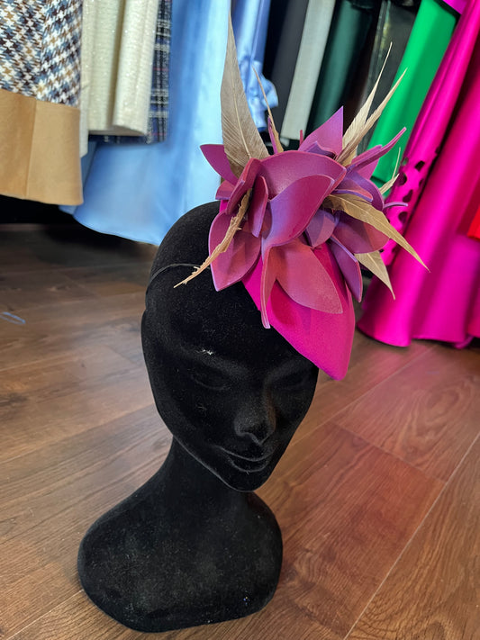 Magenta flower headpiece