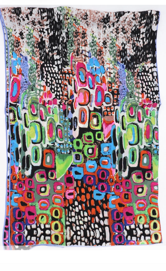 Oval Colourful Silk Scarf