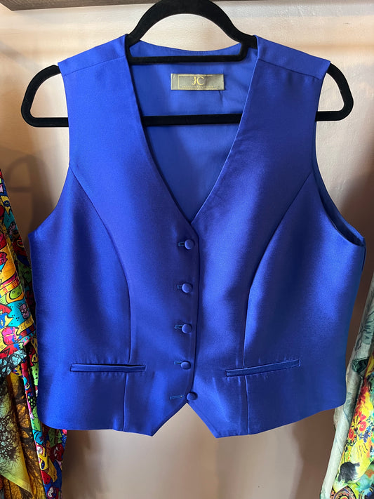 Blue Bamboo Silk Waistcoat Sample