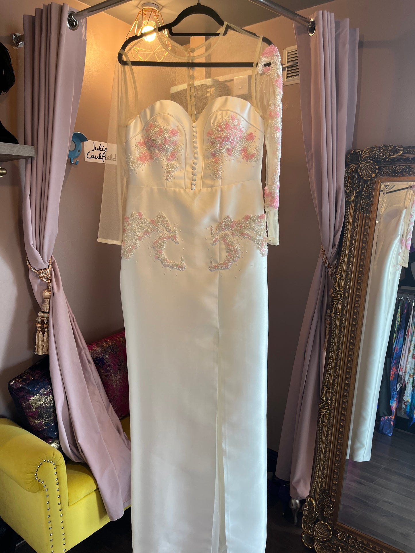 White Beaded Dress Sample