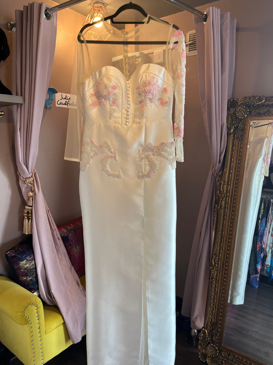 White Beaded Dress Sample