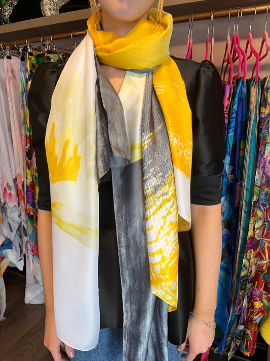 Yellow and grey print