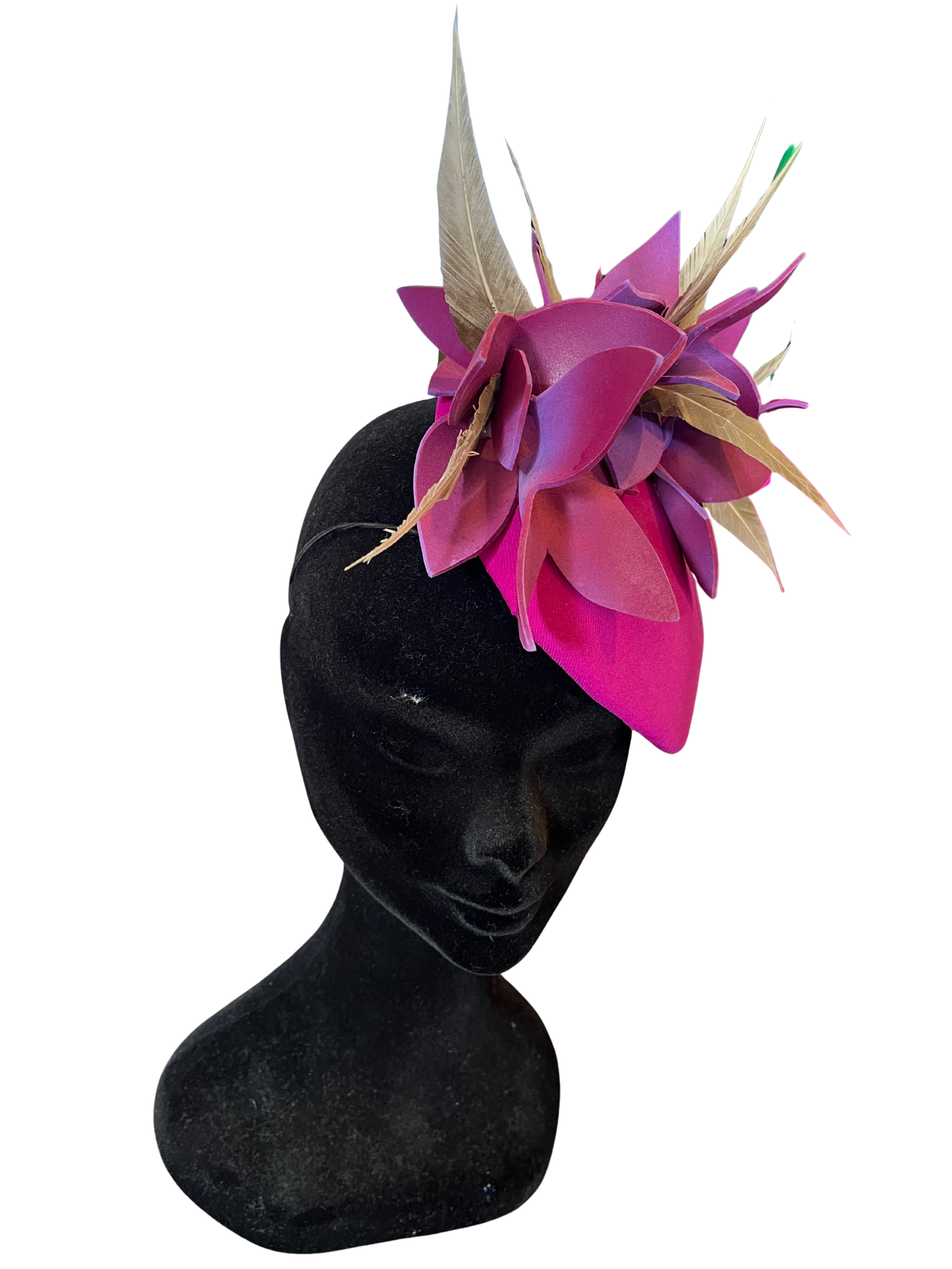 Magenta flower headpiece