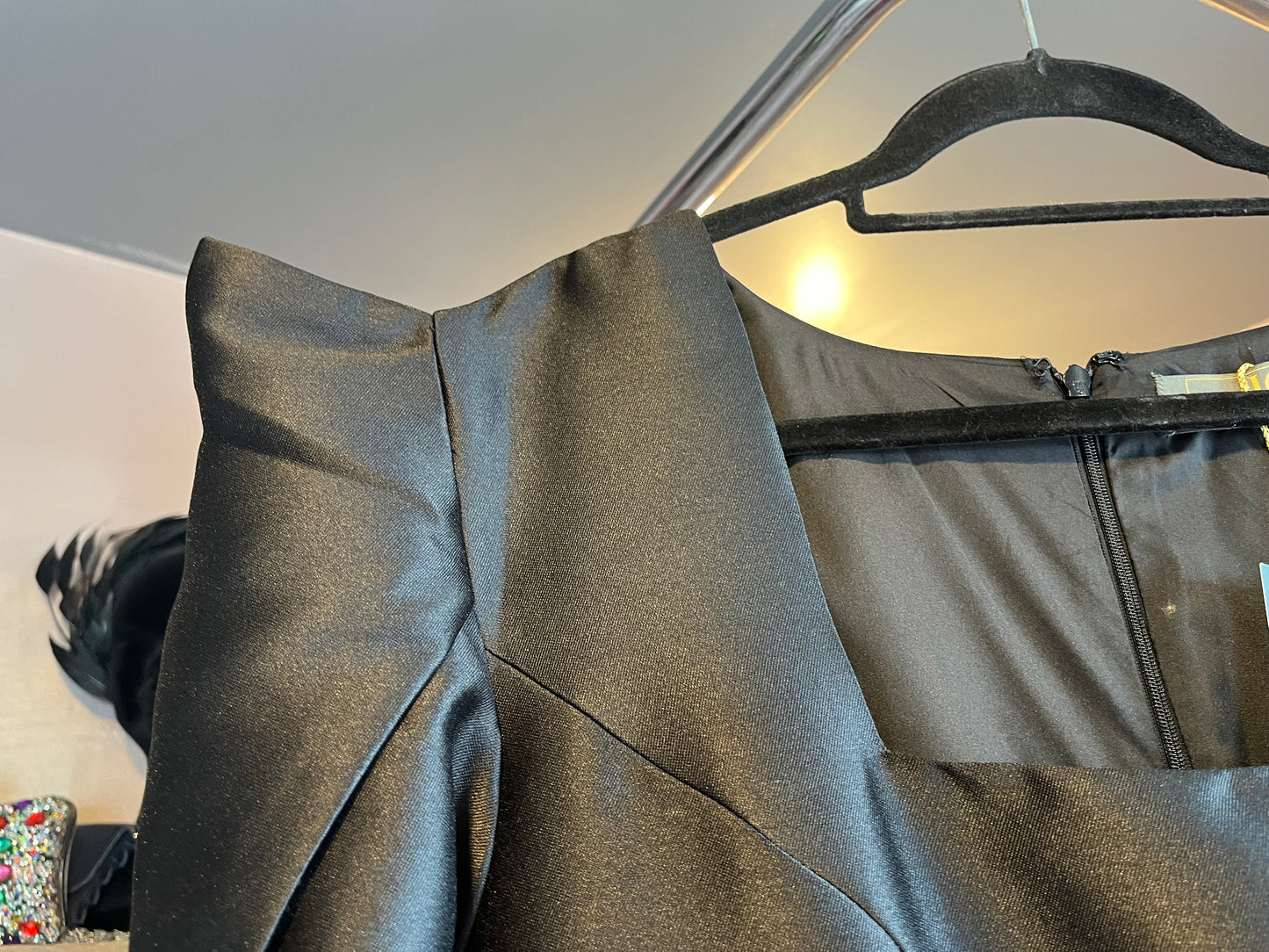 Black Bamboo Silk Sample Dress
