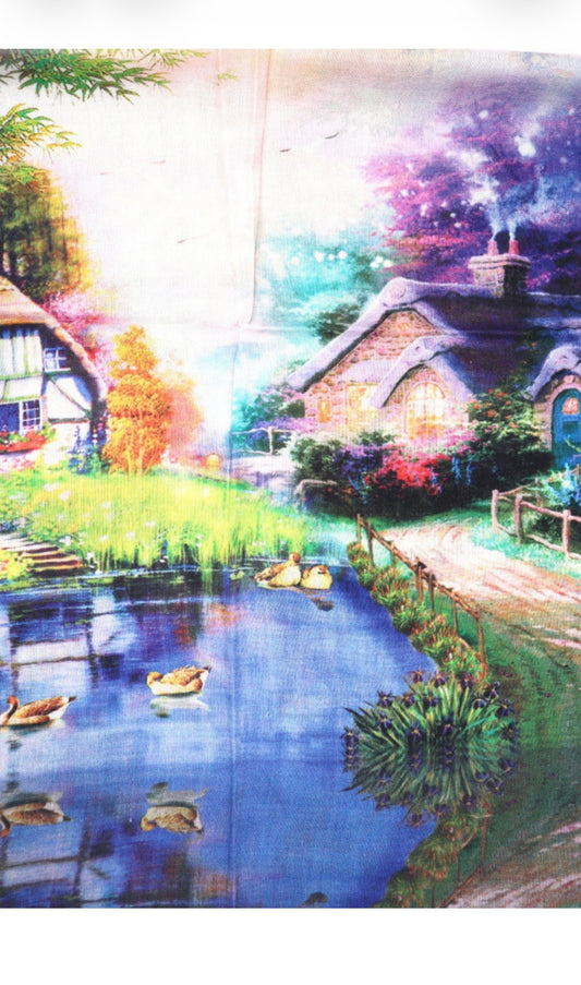 Idyllic Print Silk Scarf