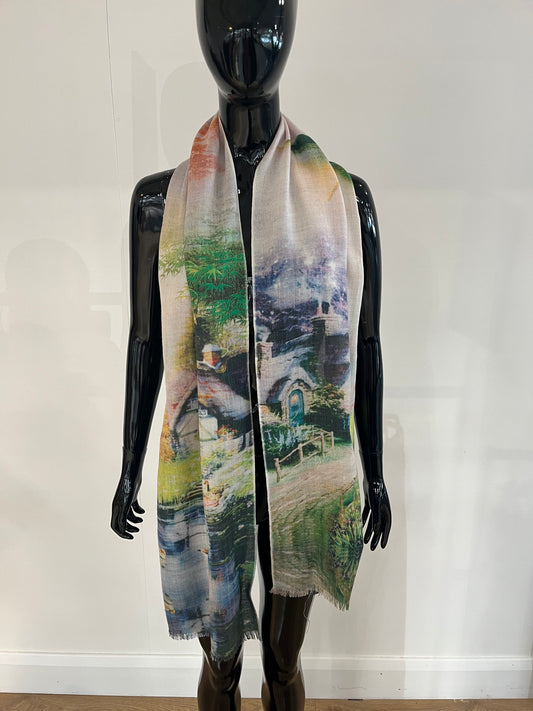 Idyllic Print Silk Scarf