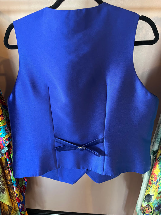Blue Bamboo Silk Waistcoat Sample