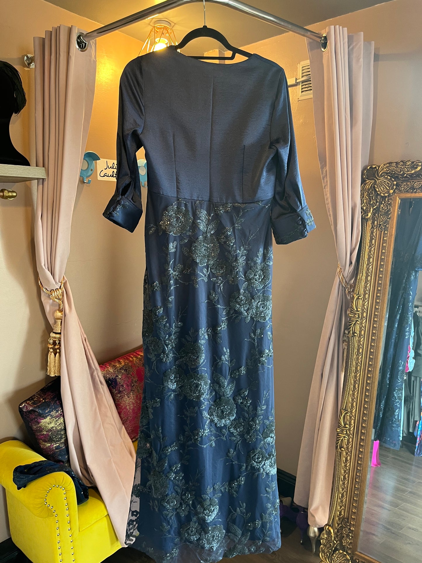 Navy Embellished Sample Gown