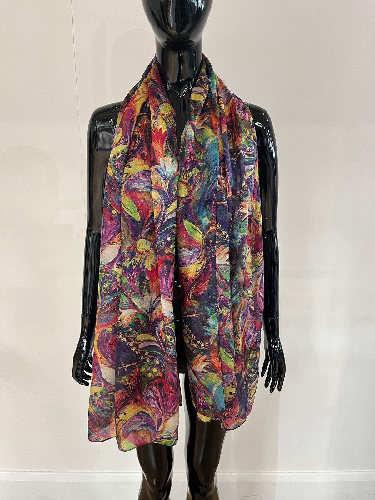 Multi Swirl Silk Scarf