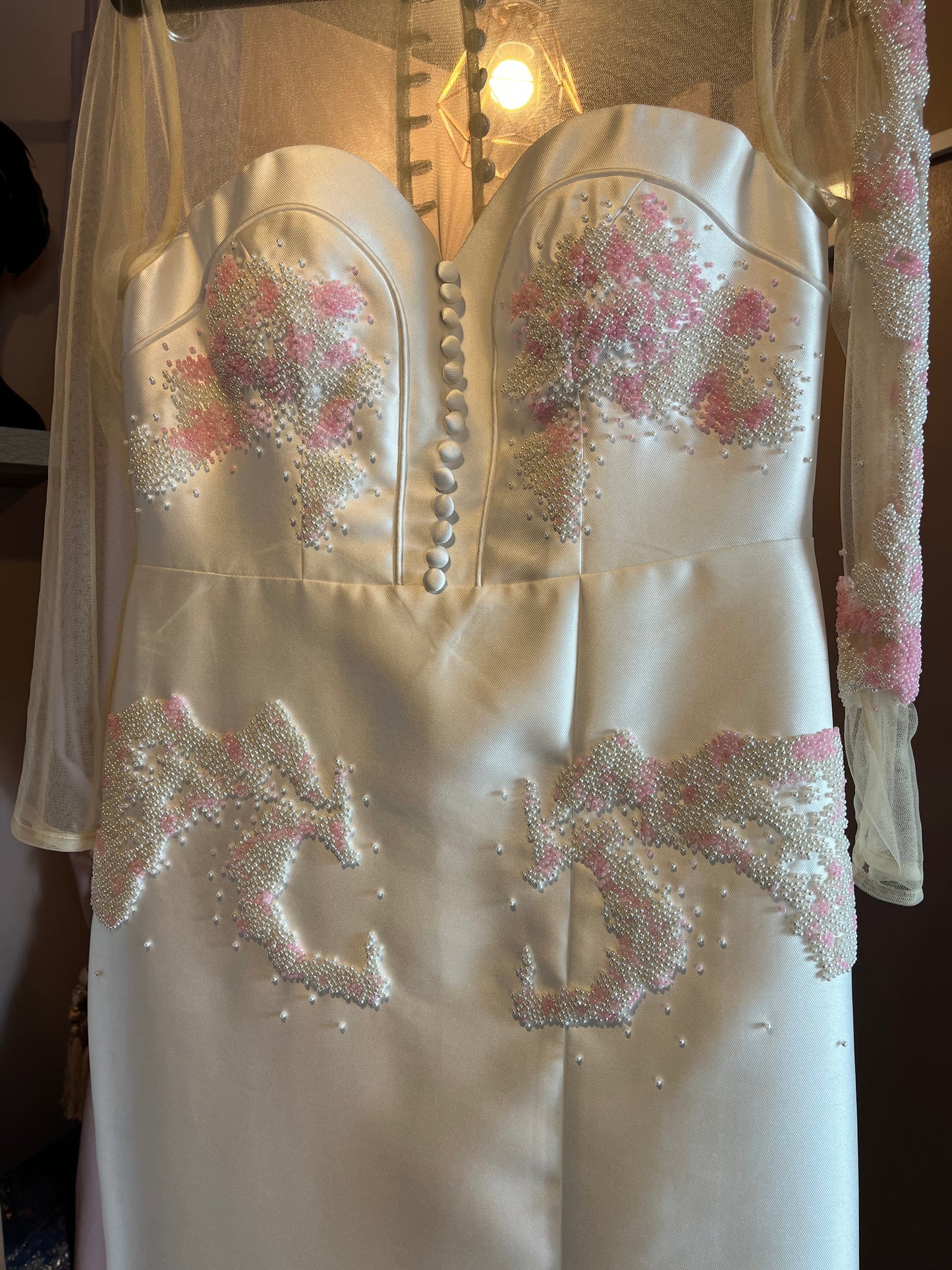 White Beaded Dress Sample