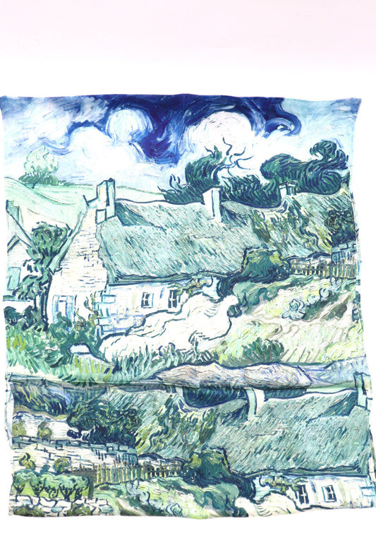 Blue Landscape Silk Scarf