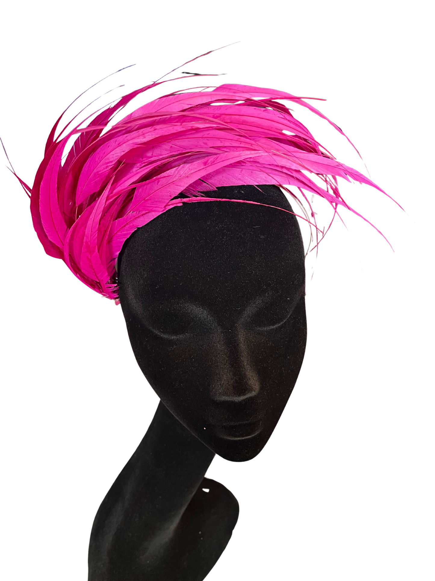 Pink Feather Headpiece with Silver Band