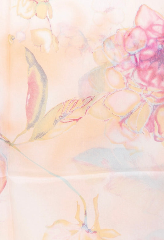Pastel Floral Print Silk Scarf