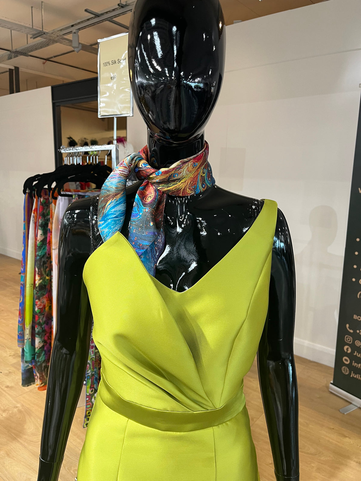 Abstract Bird Square Silk Scarf