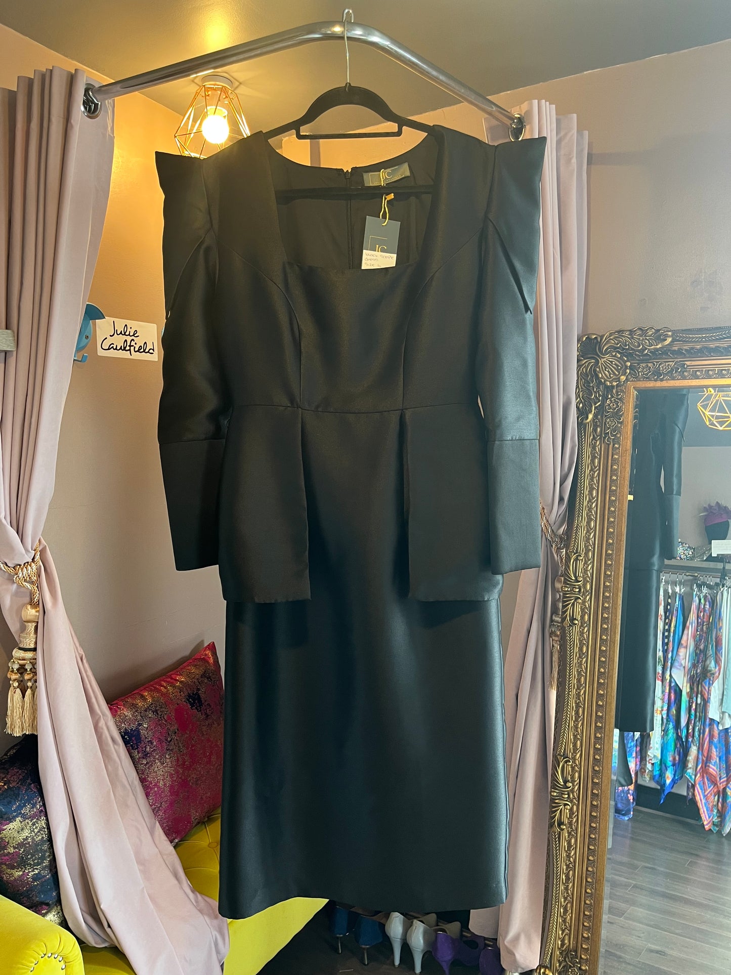 Black Bamboo Silk Sample Dress