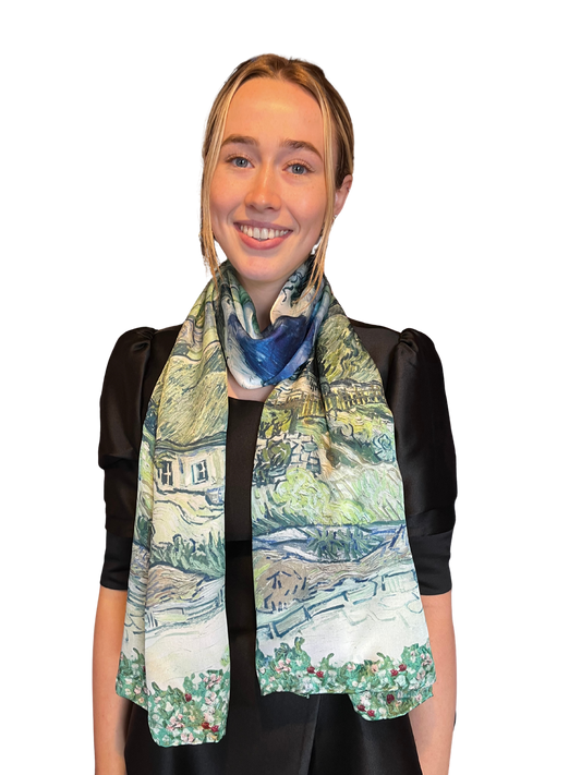 Blue Landscape Silk Scarf